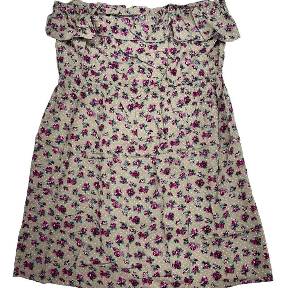 Rue 21 Strapless Floral Mini Dress (L)